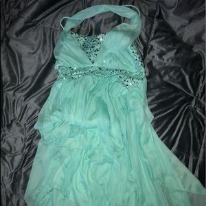 Deb Sequin Halter Flow Dress